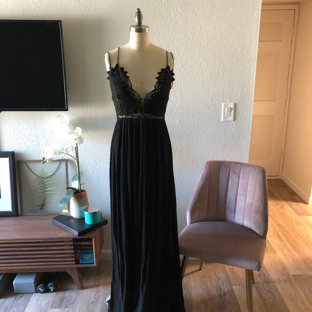 Crochet Black Maxi Dress